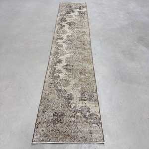 2.1x10.7 ft Vintage <b>Runner</b> <b>Rug</b>, Turkish Gray Southwestern <b>Rug</b> - Product Image 1
