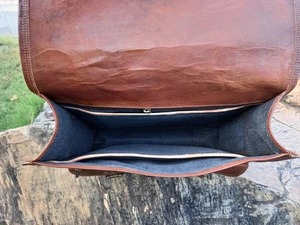 Ensemble de 2 sacoches de selle de vélo de sport de style vintage à la mode Sac de selle de vélo élégant en cuir véritable motif bonbon marron - Product Image 4