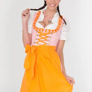 2024 ขายดีที่สุดแขนสั้นผู้หญิง Dirndl ชุดที่กําหนดเองบริการ OEM ล่าสุดสไตล์ผู้หญิง Dirndl ชุด