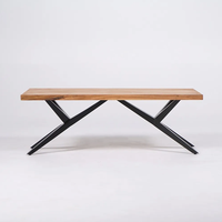 Table basse en bois naturel avec pieds en métal-Helix