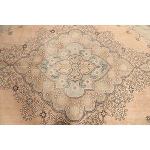 Tapis turc, tapis vintage 6,6x10,2 pieds, beige géométrique avec éléments floraux - Product Image 5