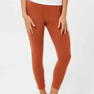 New Arrival Lightweight Mid Waist Casual Breathable High Quality REVIBE INDUSTRY <b>Women</b> <b>Legging</b> Spandex/Polyester Full Length All - Product Image 3