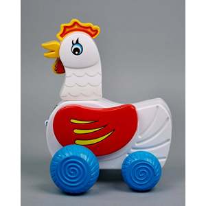 Charming Hen <b>Pull</b>-<b>Along</b> <b>Toy</b> Plastic Farmyard Fun Set for Nursery - Product Image 2