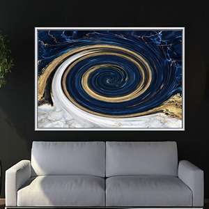 Elegant Abstract Marble Print Canvas Artwork For Modern Decor,1P:White <b>Framed</b> - Product Image 1