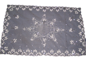 Elegant Organza with Velvet Geometric Embroidered <b>Table</b> <b>Cover</b> Customizable Luxury Tablecloth for Eid Holidays and Everyday Decor - Product Image 3