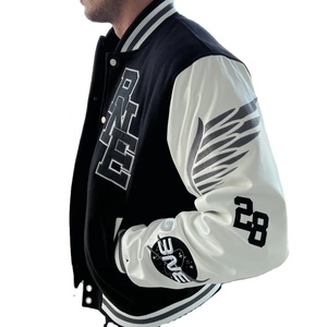 เสื้อแจ็กเก็ตทีมตัวแทนสำหรับผู้ชายเสื้อแจ็กเก็ตผ้าวูลเมลตันสำหรับผู้ชายแจ็คเก็ตหนังแบบสั่งทำ - Product Image 2