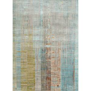 พรมขนสัตว์และไหมไผ่ถักมือสีเทาและดำ ลายแบบนามธรรม รุ่น Srb(701) สำหรับใช้ในบ้าน - Product Image 1