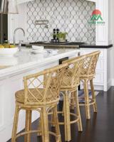 Tabouret de bar en rotin en forme de T, assise en rotin PE, pour balcon, bar, hauteur 79 cm, tabouret de patio, tabouret de bar, artisanat au Vietnam