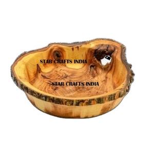 Cuenco de madera del mejor vendedor, diseño único, ensaladera de madera para frutas, ensaladera de madera con acabado Natural hecho a mano, respetuoso con el medio ambiente - Product Image 1