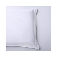 Parure de draps plats de luxe en coton tissé 100% blanc 300 fils/pouce² pour lit double, haute qualité, style uni, personnalisable, option économique