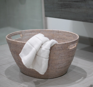 Sisu Handicraft Eco-Friendly Natural Rattan Storage <b>Basket</b> <b>Handle</b> Simple Design Flexible Functional Design Circle Shape - Product Image 3