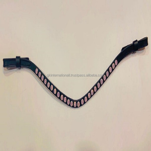 สายหนังวัวเต็มเมล็ดทำด้วยมือหรูหรา,สายรัดหนังวัวคิ้วสำหรับบังเหียนพร้อมสายรัดคิ้วสีฟ้าคริสตัลวิบวับ - Product Image 4