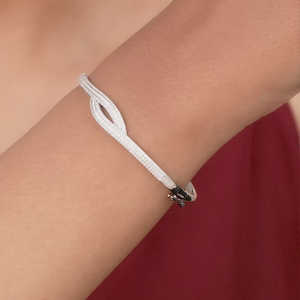 Acogedor en el amor Pulsera de cuentas de plata con circón Perla Diamante Regalo de fiesta de boda religioso de moda para mujeres - Product Image 3