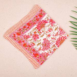 Boho Cotton Bandana Headwrap Lightweight Block Print <b>Scarf</b> Reusable Summer Wrap - Product Image 2