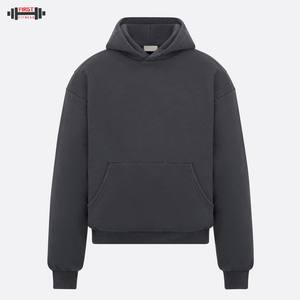 Sweat à capuche vierge coupe régulière sans ficelle Streetwear French Terry Fleece 100% Cotton Vintage Heavyweight Winter - Product Image 5