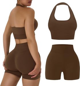Top meilleure qualité ensemble de vêtements de sport femmes Sport personnalisé Fitness porter taille haute short soutien-gorge vêtements Fitness Yoga porter ensemble vêtements - Product Image 6