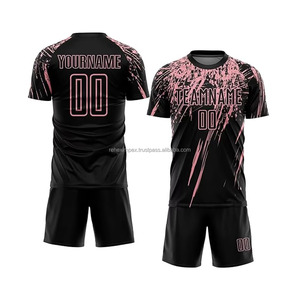 Maillots et shorts de football à manches courtes de couleur unie | Uniformes de sport légers en polyester 100% à bas prix - Product Image 1