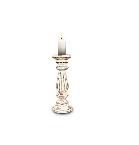 शादी की सजावट के लिए लकड़ी का मोमबत्ती धारक व्हाइटवॉश रंग प्राकृतिक मोमबत्ती धारक टी-लाइट लकड़ी का स्टैंड स्तंभ मोमबत्ती धारक
