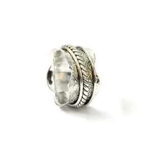 Waving Attractive Sterling Silver Spinner Ring For Womens 925 Sterling Silver Ring Wholesalers rom India Grab This Deal Now