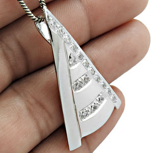 เครื่องประดับแฟชั่นหรูหราดีไซน์เรียบง่าย925จี้สร้อยคอเงินสเตอร์ลิงเครื่องประดับชั้นดีสำหรับเธอ - Product Image 1