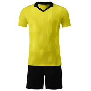 Conjuntos de uniformes de camisetas de árbitro de fútbol personalizados profesionales, uniformes de juez de fútbol con cuello en V opcionales multicolores, 100% poliéster - Product Image 2