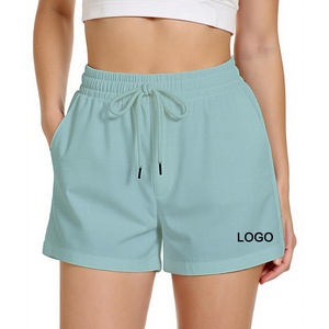 Pantalones Cortos Deportivos Casuales para Correr, Yoga, para Mujer, con Logotipo Personalizado, Pantalones Cortos Deportivos Holgados de Algodón para Gimnasio - Product Image 1