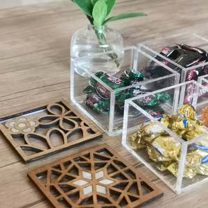 Caja de regalo acrílica hecha a mano artística con exquisita tapa de madreperla incrustada personalizada para eventos árabes de lujo regalo festivo - Product Image 4