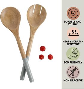 ช้อนทำอาหารไม้มีนาการี ช้อนไม้ธรรมชาติสำหรับทำอาหาร ชุดตะหลิวมีนาการีทำมือ - Product Image 4