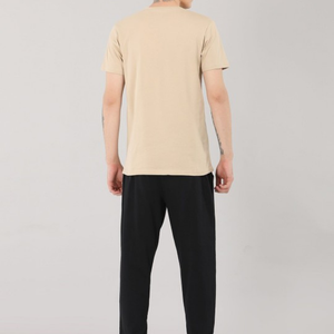 Pijama de punto informal para parejas de hombres, ligero, transpirable, de secado rápido, ropa de dormir, proveedor personalizado OEM de fábrica - Product Image 4