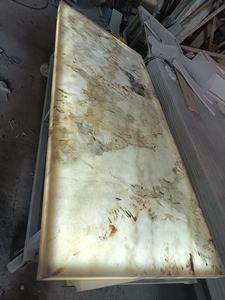 Nouveau matériau impression 3D pierre de luxe naturel rétro-éclairé onyx <span class=keywords><strong>marbre</strong></span> île comptoir <span class=keywords><strong>bar</strong></span> haut translucide conception - Product Image 5