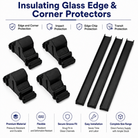 Protectores de Esquinas y Bordes de Vidrio de Plástico Negro para el Transporte y Almacenamiento de Vidrio Aislante, Protectores Flexibles