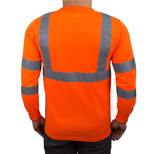 Vêtements de sécurité Chemises haute visibilité T-shirts réfléchissants en maille de polyester orange Chemise de construction avec service OEM - Product Image 2