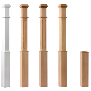 Caja Newels de madera natural ecológica de roble rojo, piezas de escalera de madera maciza de primera calidad para cualquier escalera - Product Image 2