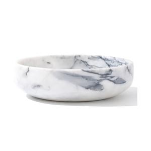 Bol en marbre élégant fait à la main plat de service en pierre naturelle polyvalent pour Table à manger de cuisine centre de table de salade de fruits personnalisé - Product Image 5