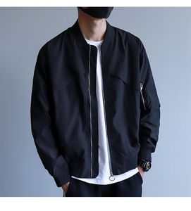 Chaqueta cortavientos hecha a medida para hombre, nueva moda de primavera y otoño con cuello levantado, abrigo de bombardero de tela de lona listo para enviar - Product Image 6