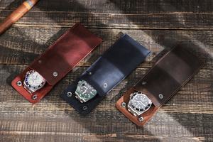 กล่องเก็บนาฬิกาหนังแท้หรูหรากล่องใส่นาฬิกาข้อมือสองช่องพร้อม WR-0029ซิป - Product Image 2