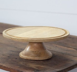 Présentoir à gâteau en bois rustique marron fait à la main décor de ferme présentoir de nourriture et de fête - Product Image 3