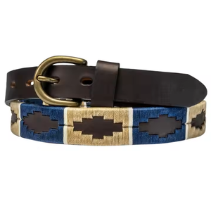 Personalizable ecuestre Equino Polo Cinturón de cuero Hombres Pin Hebilla Grano superior Bordado de cuero Cinturón deportivo Suministros para montar a caballo - Product Image 1