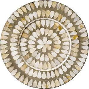 Plato Decorativo de Estilo Medio Oriente con Incrustaciones de Madreperla Pintado a Mano, Ecológico, Varios Diseños, Ideal para Cenas y Fiestas - Product Image 5