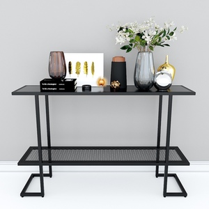 Modern/Contemporary/Classic Accent Entry <b>Console</b> Table with Wooden Top & Powder-Coated Iron Frame - Product Image 1