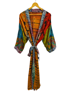 Kimono indien vintage en soie Sari Lounge Wear Bikini Cover Up Gift For Her Night Wear Vêtements pour femme - Product Image 3