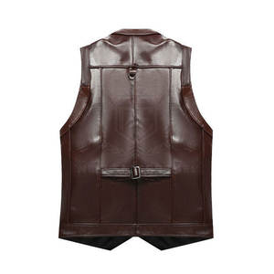 Chaleco de cuero transpirable cálido de invierno para hombre, Chaleco de cuero informal, Chaleco de cuero de precio razonable - Product Image 2