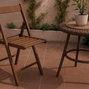 Sedie da pranzo pieghevoli in legno di faggio 42x40x78 cm Color noce per interni/esterni pieghevoli senza braccioli 4 pezzi - Product Image 3