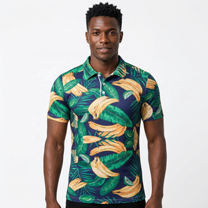 Camisa de Manga Corta con Estampado Tropical de Plátanos para Hombre, Informal, Tejida, 100% Algodón, con Bolsillo, Antiarrugas, Transpirable - Product Image 5