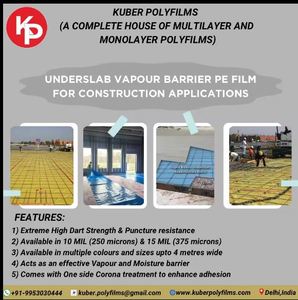 Film poly pare-vapeur résistant aux perforations industrielles personnalisable 10 MIL 15 MIL Membrane d'architecture de qualité d'exportation pour - Product Image 4