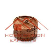 Posavasos de madera natural hecho a mano posavasos de madera indio de la mejor calidad de Venta caliente de color marrón forma redonda - Product Image 2