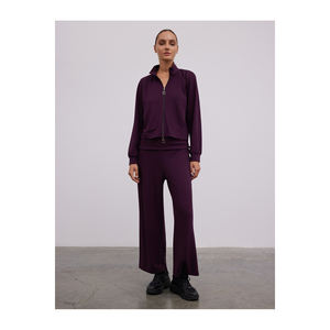 Pantalon large en VISCOSSE respirante avec taille haute plissée - Product Image 4