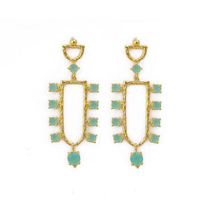 Boucles d'oreilles tendance El Joyero plaquées or 18 carats, en laiton, mignonnes, chrétiennes, pour demoiselles d'honneur, fiançailles, bijoux fantaisie pour femmes - Product Image 2
