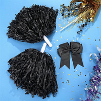 Pompons de cheerleading métalliques personnalisés avec poignée pour les équipes sportives scolaires et les événements de danse