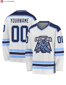 Maillot de hockey sur glace réversible sur mesure 100 % polyester pour adulte, séchage rapide, anti-bactérien, imprimé par transfert thermique pour équipe - Product Image 1